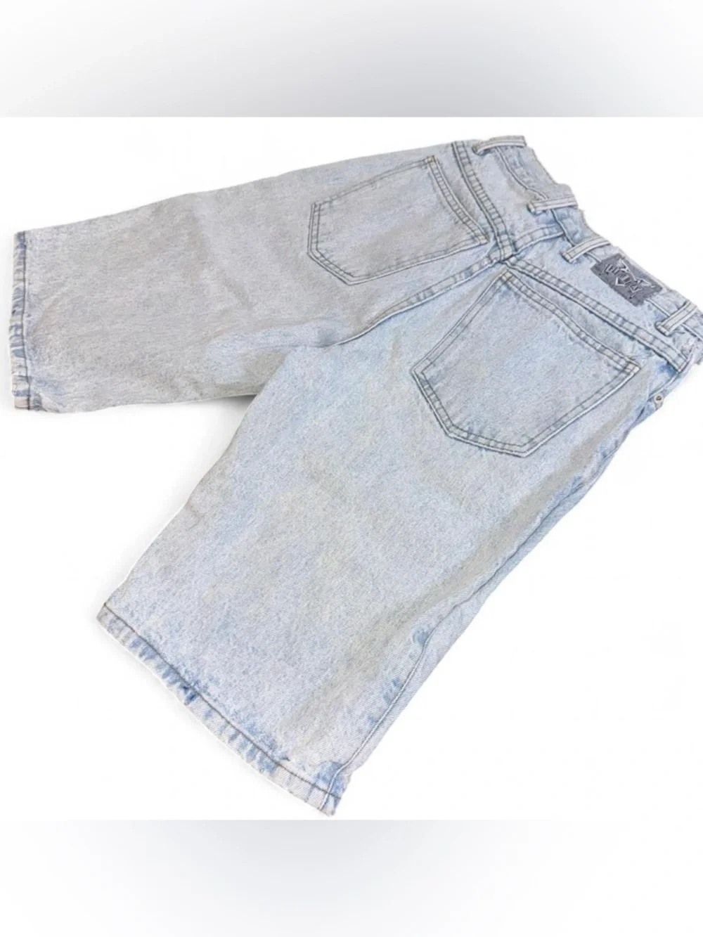Vintage 90s Fluid Blues Light blue denim long baggy shorts